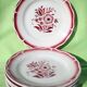 SET of 8 plates dessert Sarreguemines Digoin red flowers