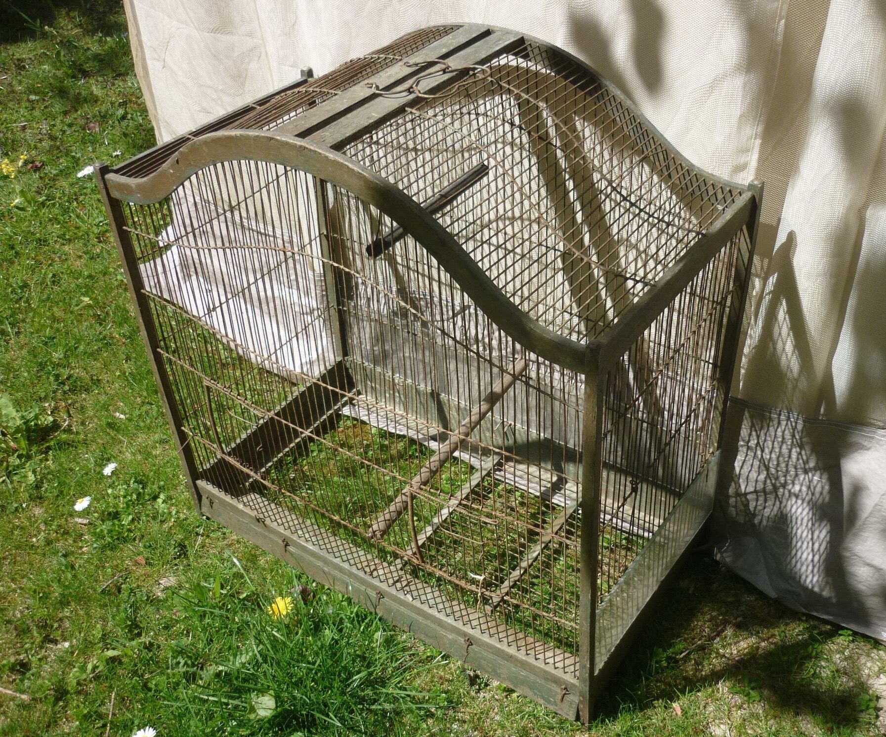 Old bird cage wooden and iron pagoda