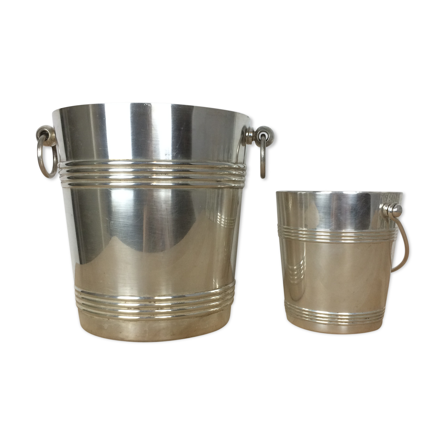 Christofle champagne buckets and ice cream, Gallia model, silver metal