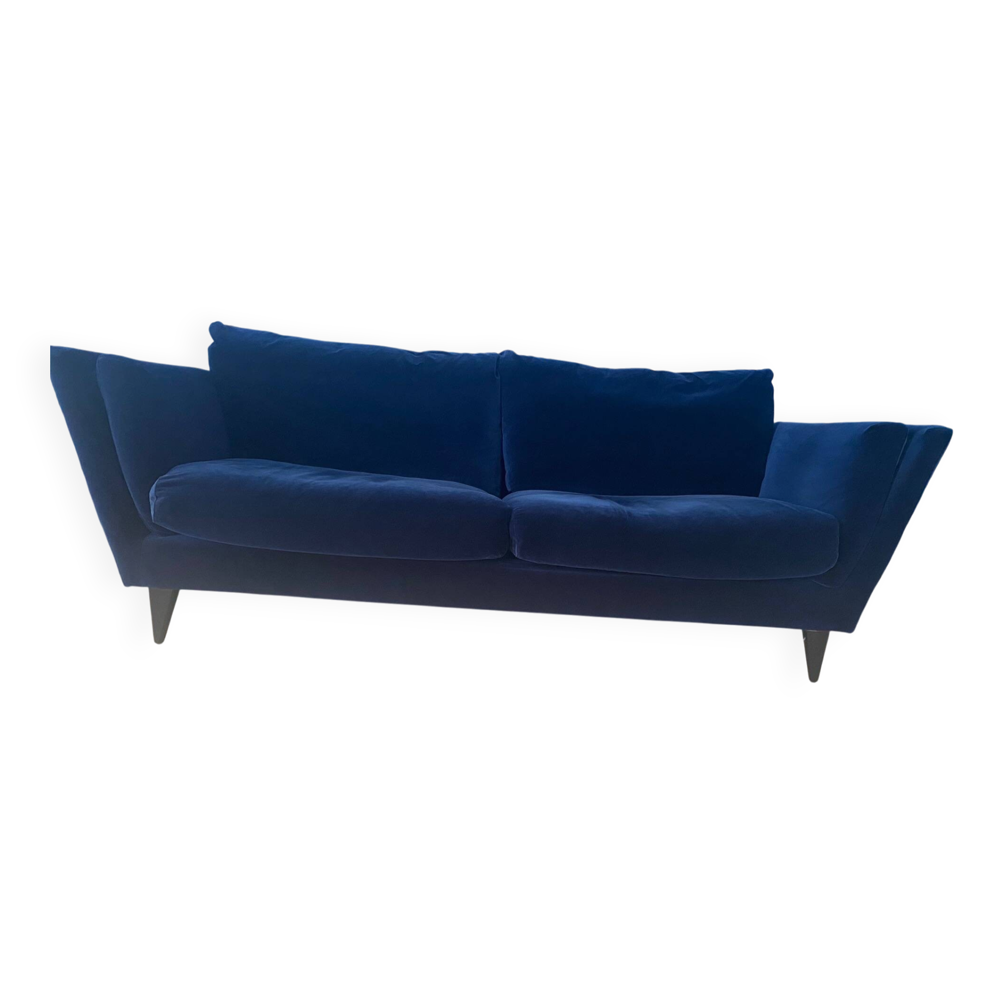 SITS Nova 3-seater canapé in Dedar blue velvet – very good condition.