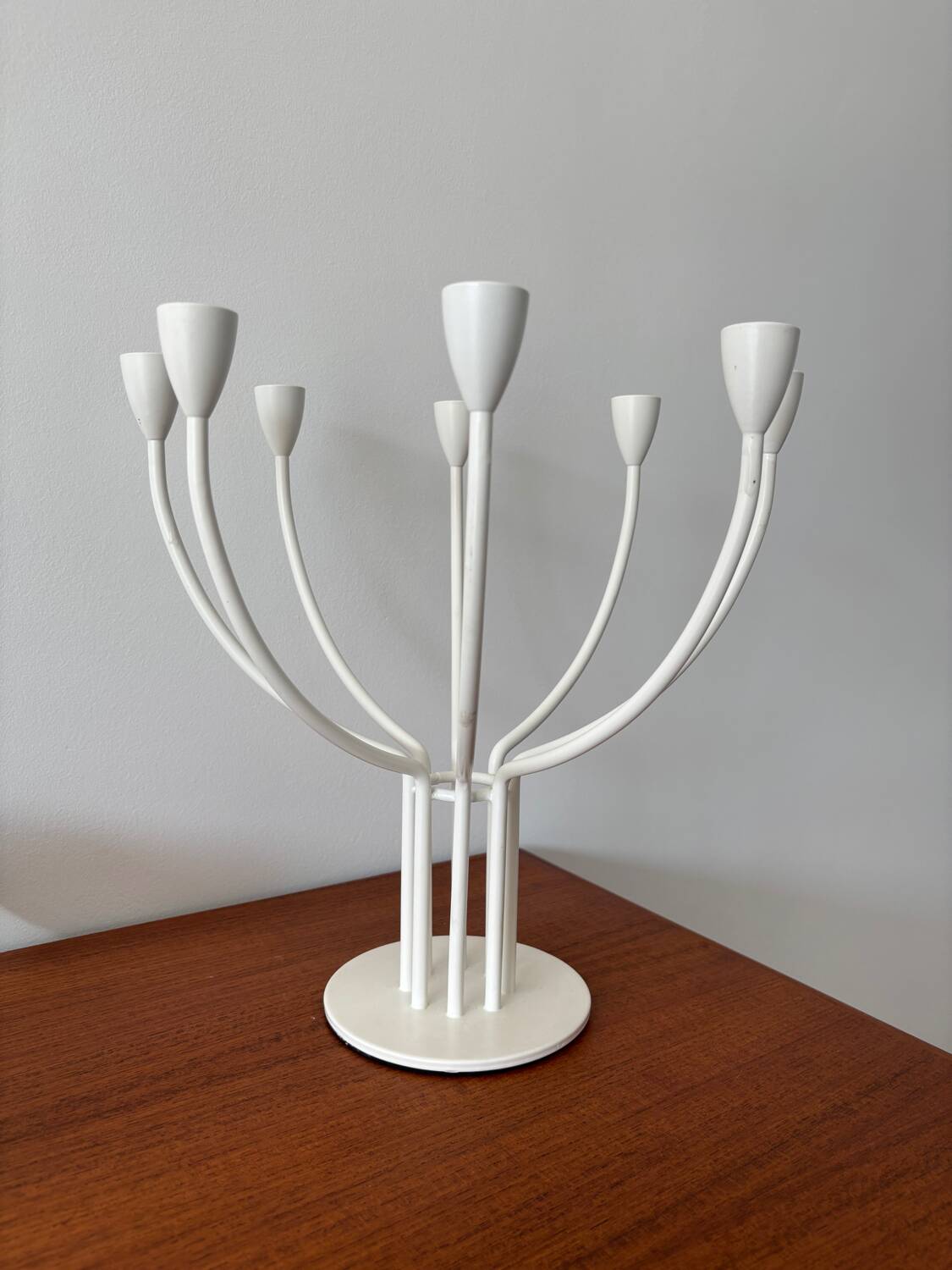 IKEA vintage candlestick model Stockholm – white 8-branch chandelier