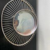 Vintage basket from De Uberti Italy in silver metal