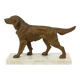 Art Deco Dog on Marble Base, Gold-colored Zamak