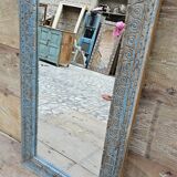 Ancien miroir Art nouveau en teck birman
