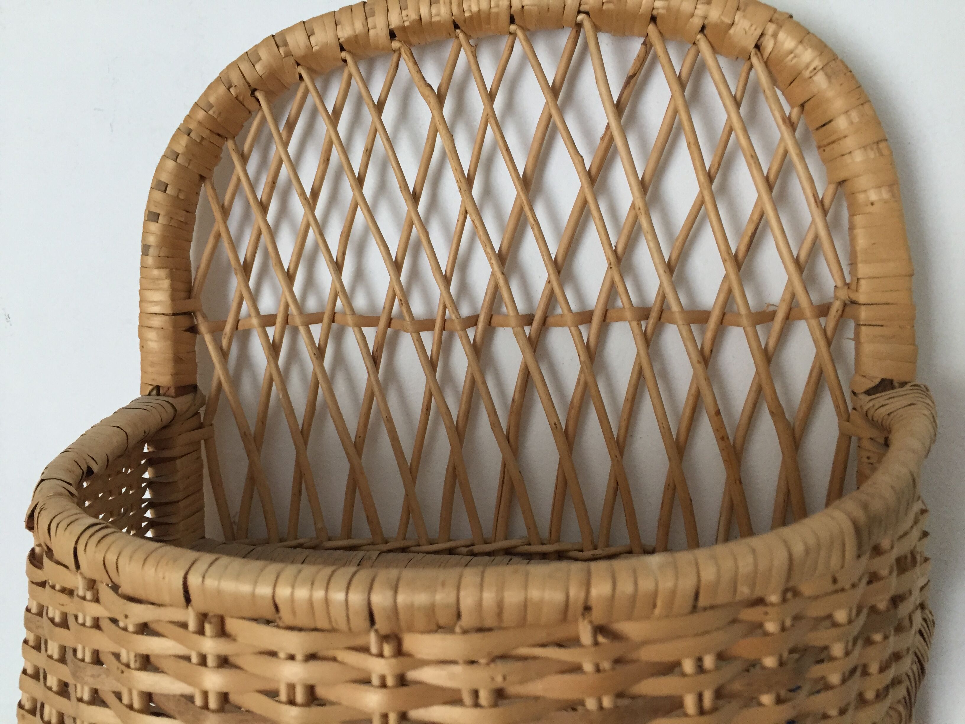 Rattan shelf, vintage storage
