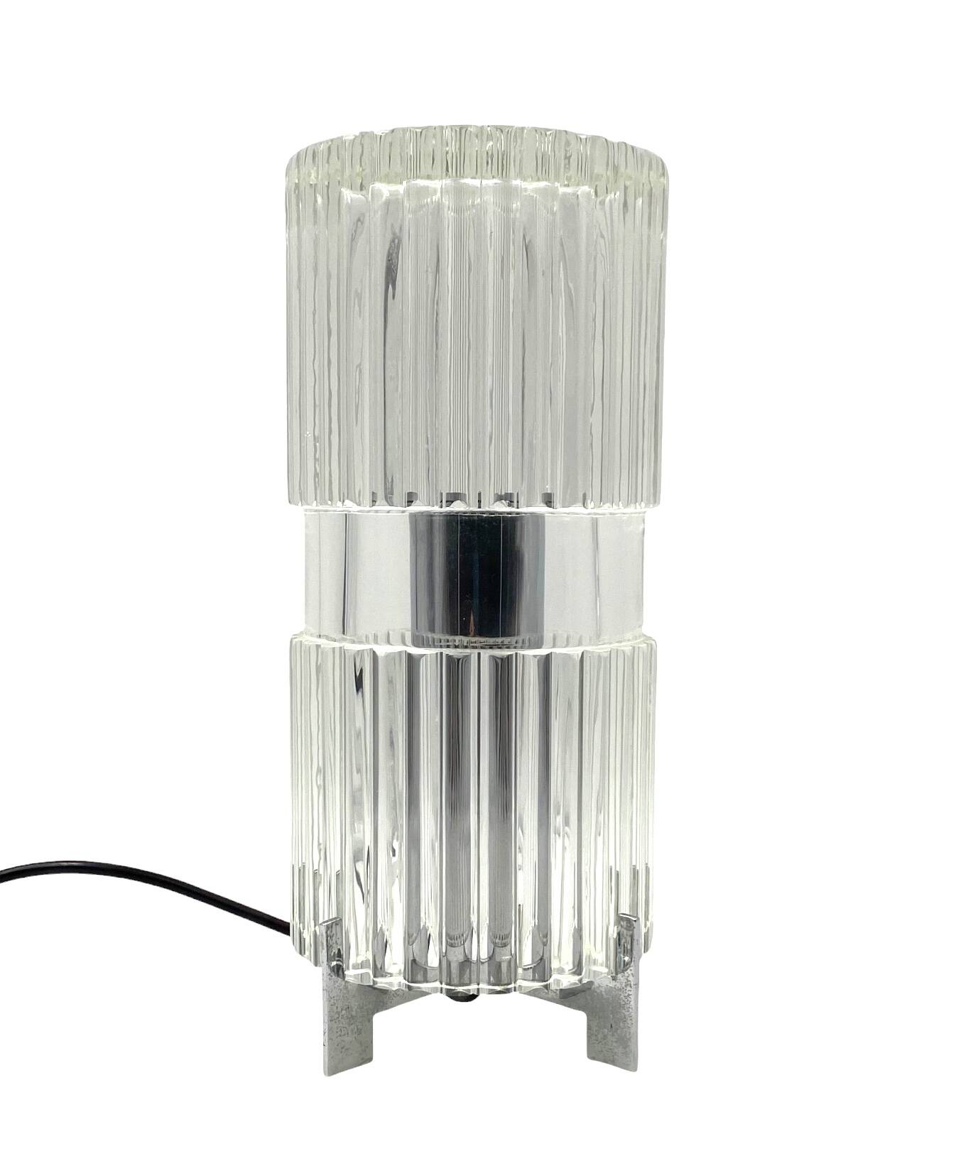 Glass table lamp, Fidenza Vetraria Italy 1970s