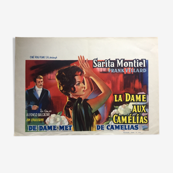 Affiche cinéma "La Dame aux Camélias" Sara Montiel, Frank Villard 38x55cm 1962