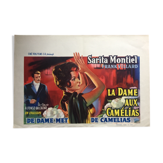 Affiche cinéma "La Dame aux Camélias" Sara Montiel, Frank Villard 38x55cm 1962