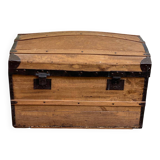 19th-century vintage wooden mallet with steel reinforcement.