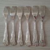 Set of 6 silver metal forks