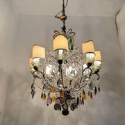 Grand lustre en cristal multicolore des années 1950