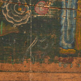 Antique hand-painted trunk with floral motifs (year 1869) #98