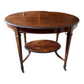 Regency oval side table in mahogany, second half of the nineteenth century