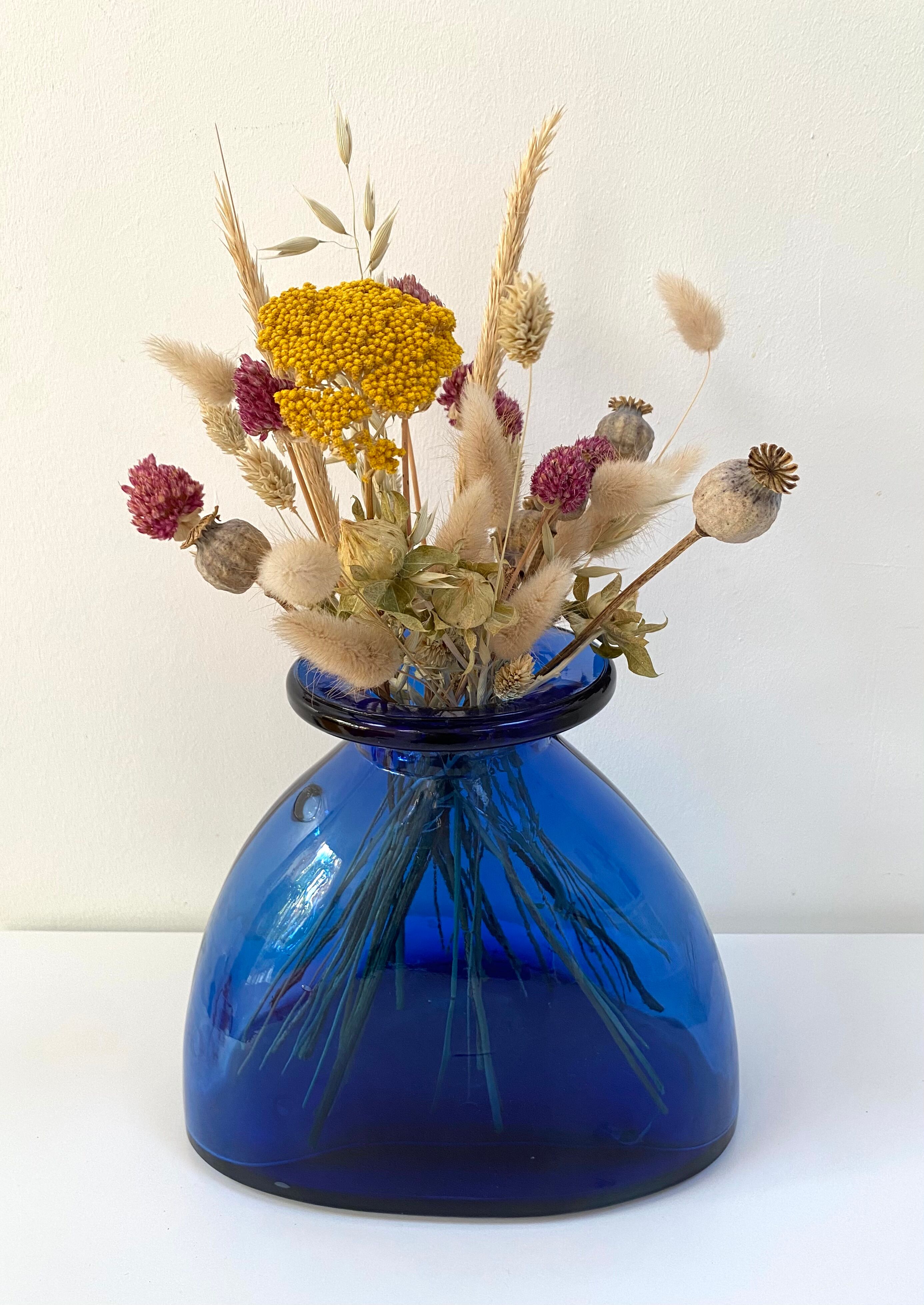 Vintage cobalt blue glass vase
