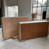 Library showcase ivory white sliding doors