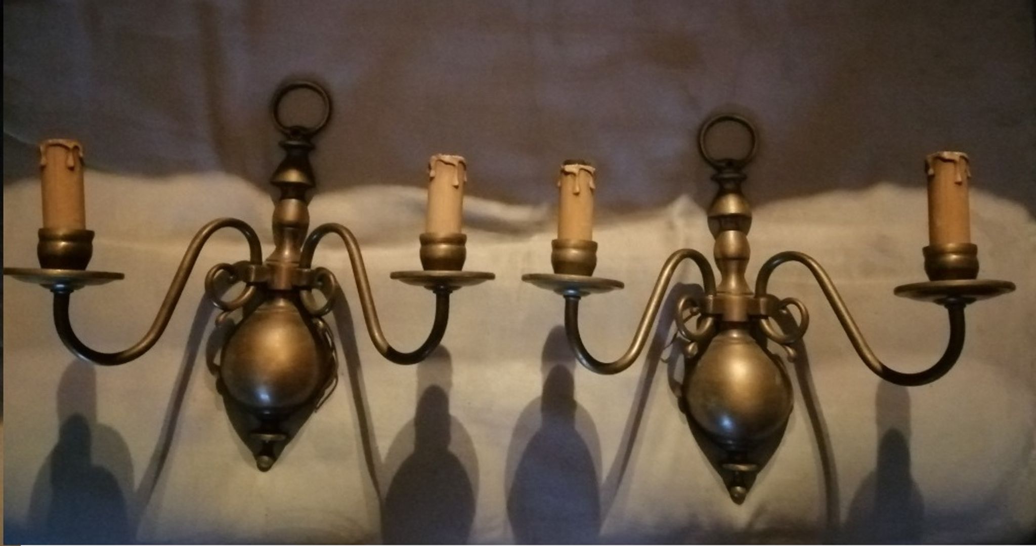 Brass appliques vintage spirit sleeves hides candle 35 lot of 2