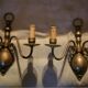 Brass appliques vintage spirit sleeves hides candle 35 lot of 2