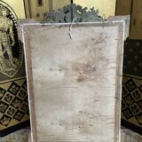 Napoleon iii pediment mirror in gilded stucco and green patina