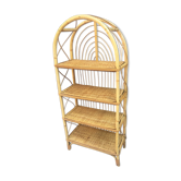Étagère en rotin et bambou vintage