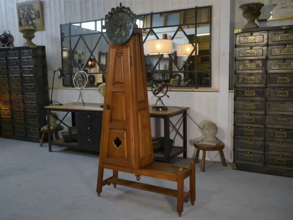 Guillerme et Chambron standing clock with earthenware decoration by Danikowski 1950s