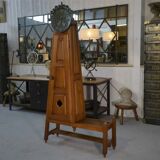 Guillerme et Chambron standing clock with earthenware decoration by Danikowski 1950s