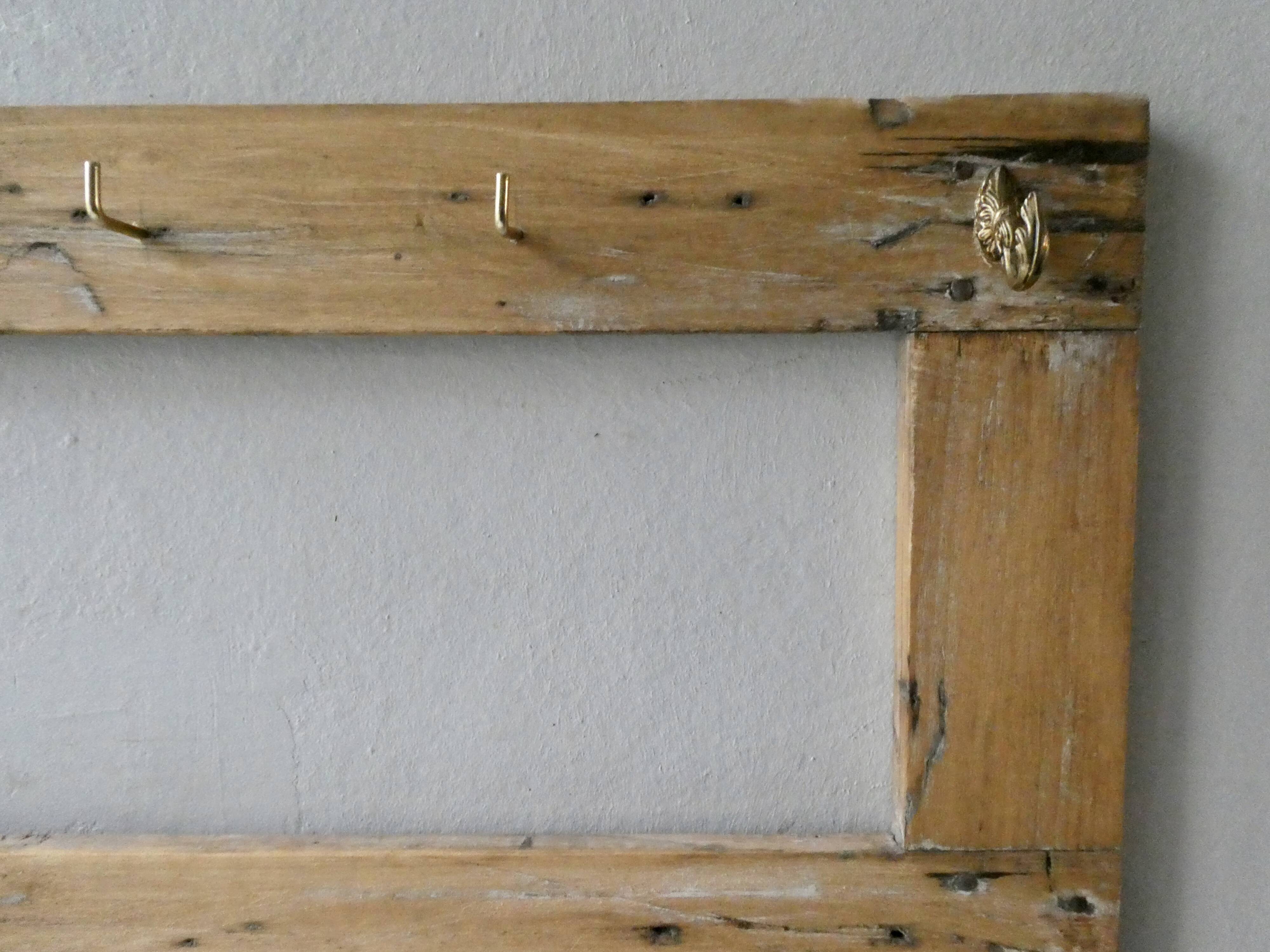 Shelf, kitchen utensils, patinated wood