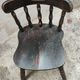 Series of 4 bistro western chairs solid wood black patina