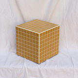 Mustard yellow cube side table 33x33 cm