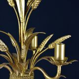 Golden suspension, 3 branches, wheat cob decoration.