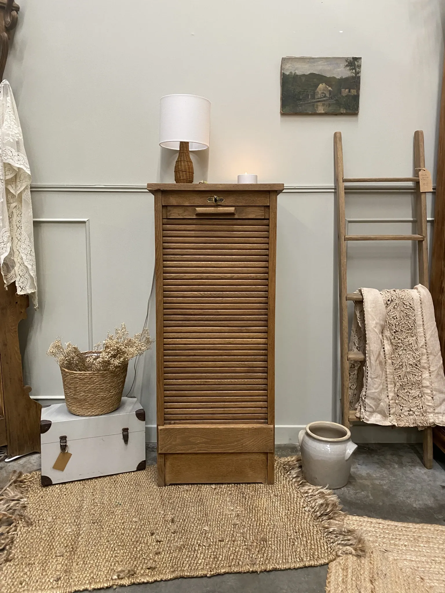 oak curtain furniture / filing cabinet