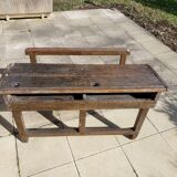 double school desk from the 1950s