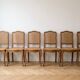Lot de 6 chaises anciennes en bois et cannage