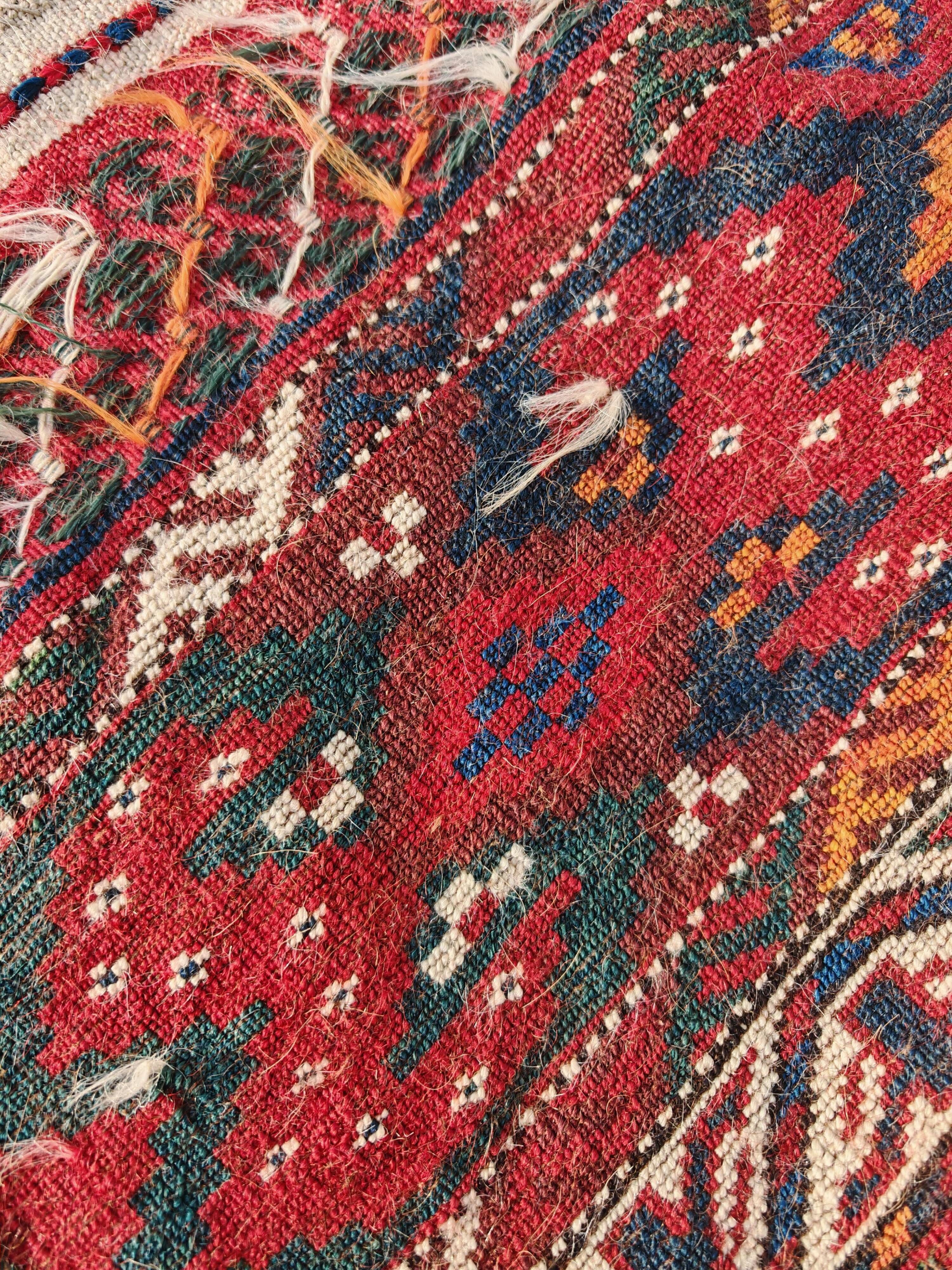 Antique Yomud Jaffarbai Turkmen rug, handwoven from the 1880s.