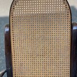 Rocking chair caned bentwood 1970 rattan rocking chair