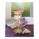 Tableau : huile sur carton - Nature morte aux raisins