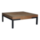Table basse vintage à lattes en teck et métal, 1960