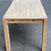Large extendable Scandinavian dining table in stripped solid oak 160-240.