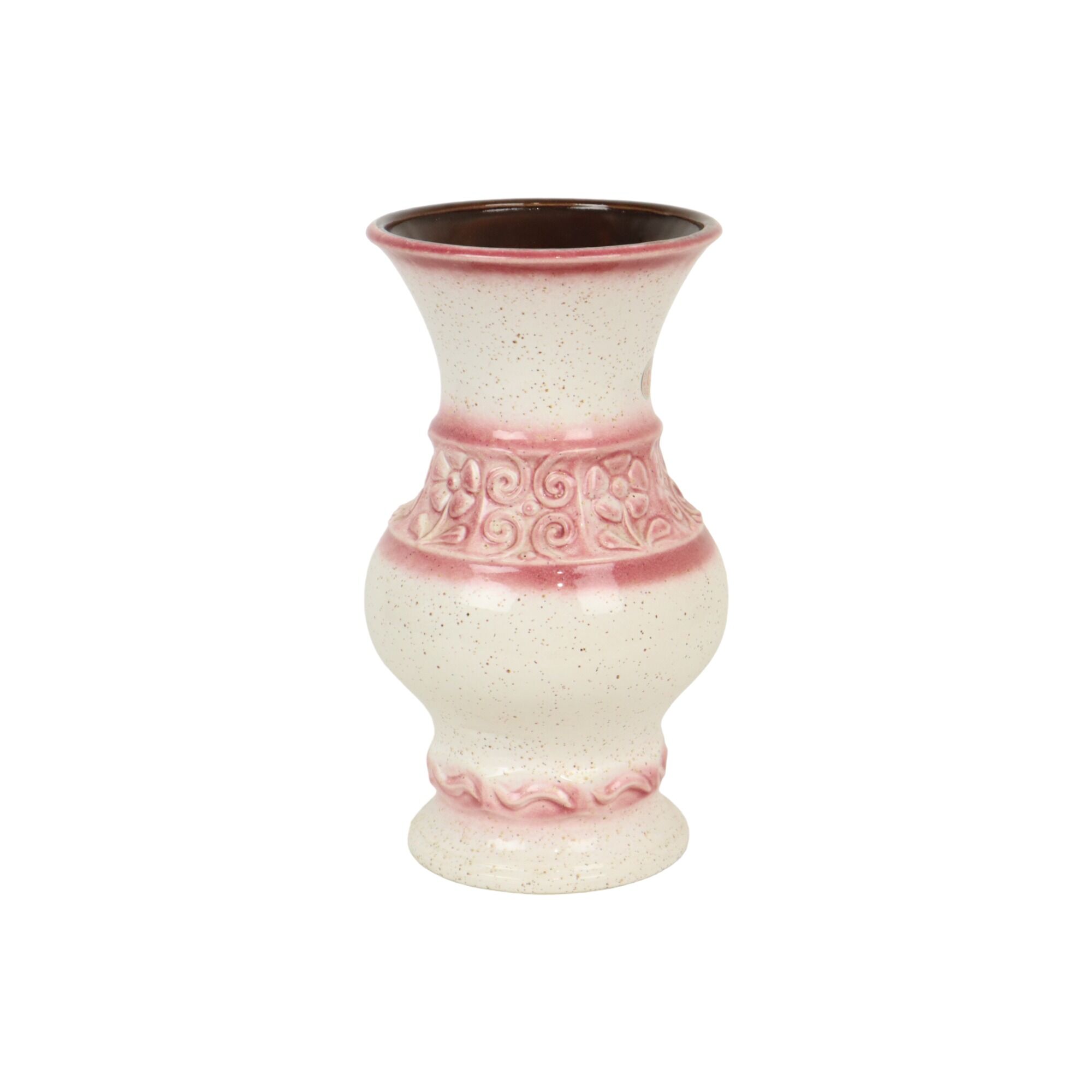 Pink vintage vase west germany flowers üebelacker keramik 634-30