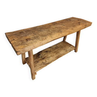 Ancien établi table d'appoint meuble vasque 54 x 170 cm