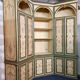Louis XV Venetian corner bookcase in gilded and lacquered wood circa 1900