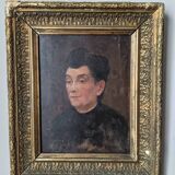 Oil on wood old portrait decoration antique countryside baroque molded