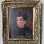 Oil on wood old portrait decoration antique countryside baroque molded