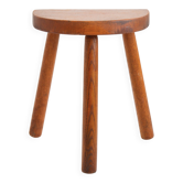 Antique brutalist wooden stool
