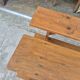 Set of 4 farm benches in old fir 1950s - 1m30