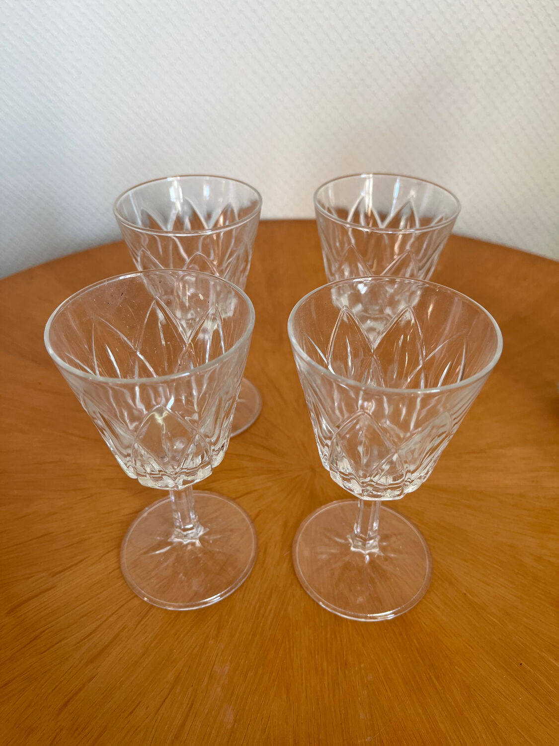 Set of 4 Reims crystal glasses 1950