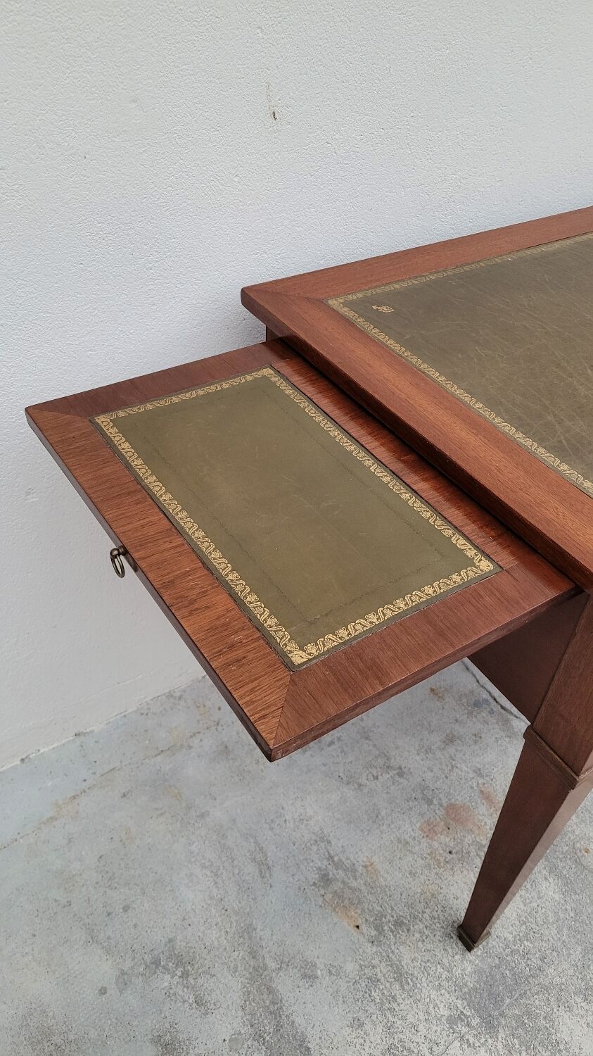 Louis XVI style flat desk in 19th century mahogany