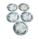 Set of 5 Salins ironstone soup plates