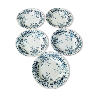 Lot de 5 assiettes creuses terre de fer Salins