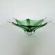 Sculptural Green Murano Style Glass Bowl