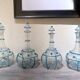 18th Century Italian Murano Clear Glass and Blue Trimmed Blown Glass Bottle